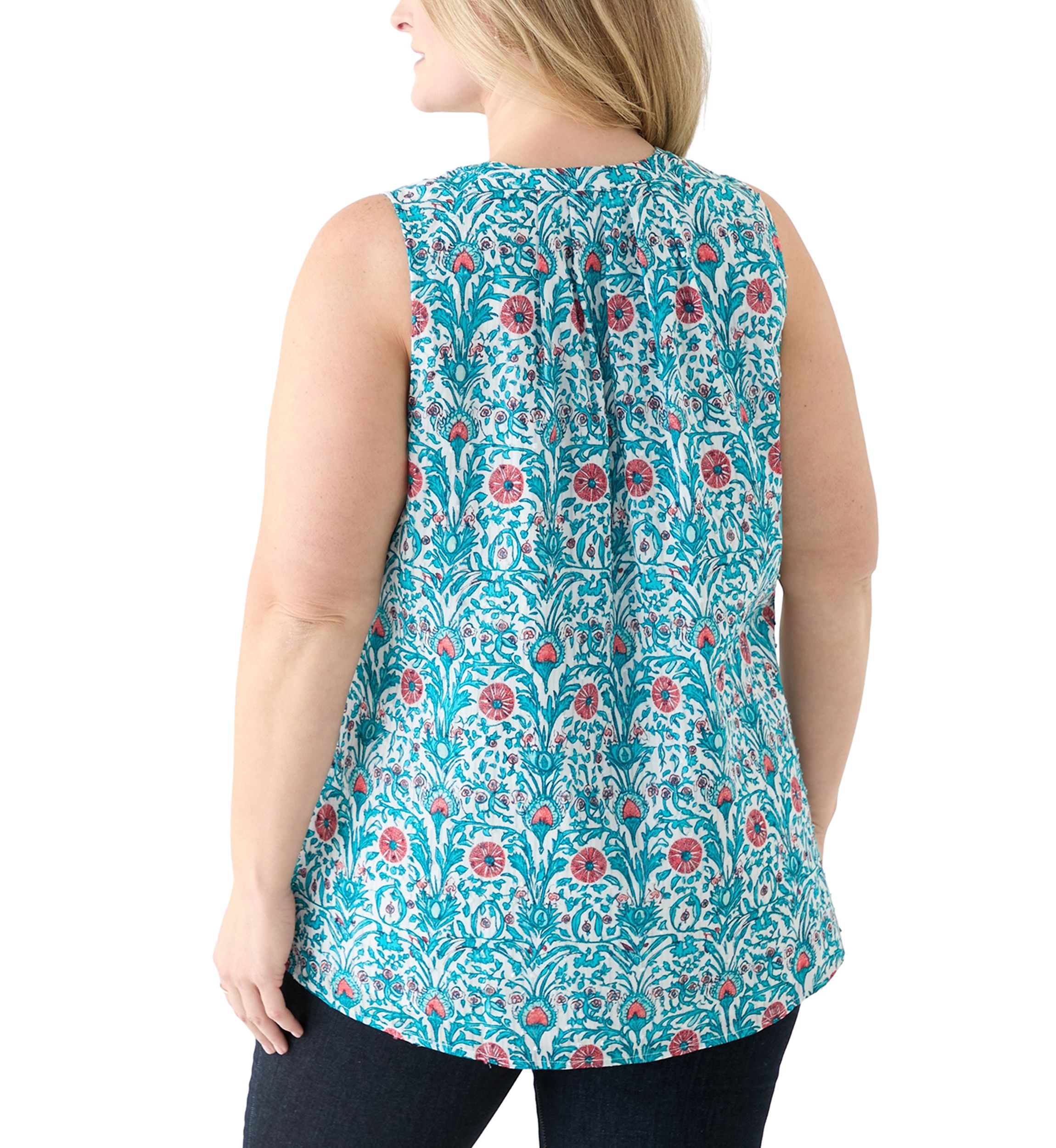 Plus Size Sleeveless Peasant Top 