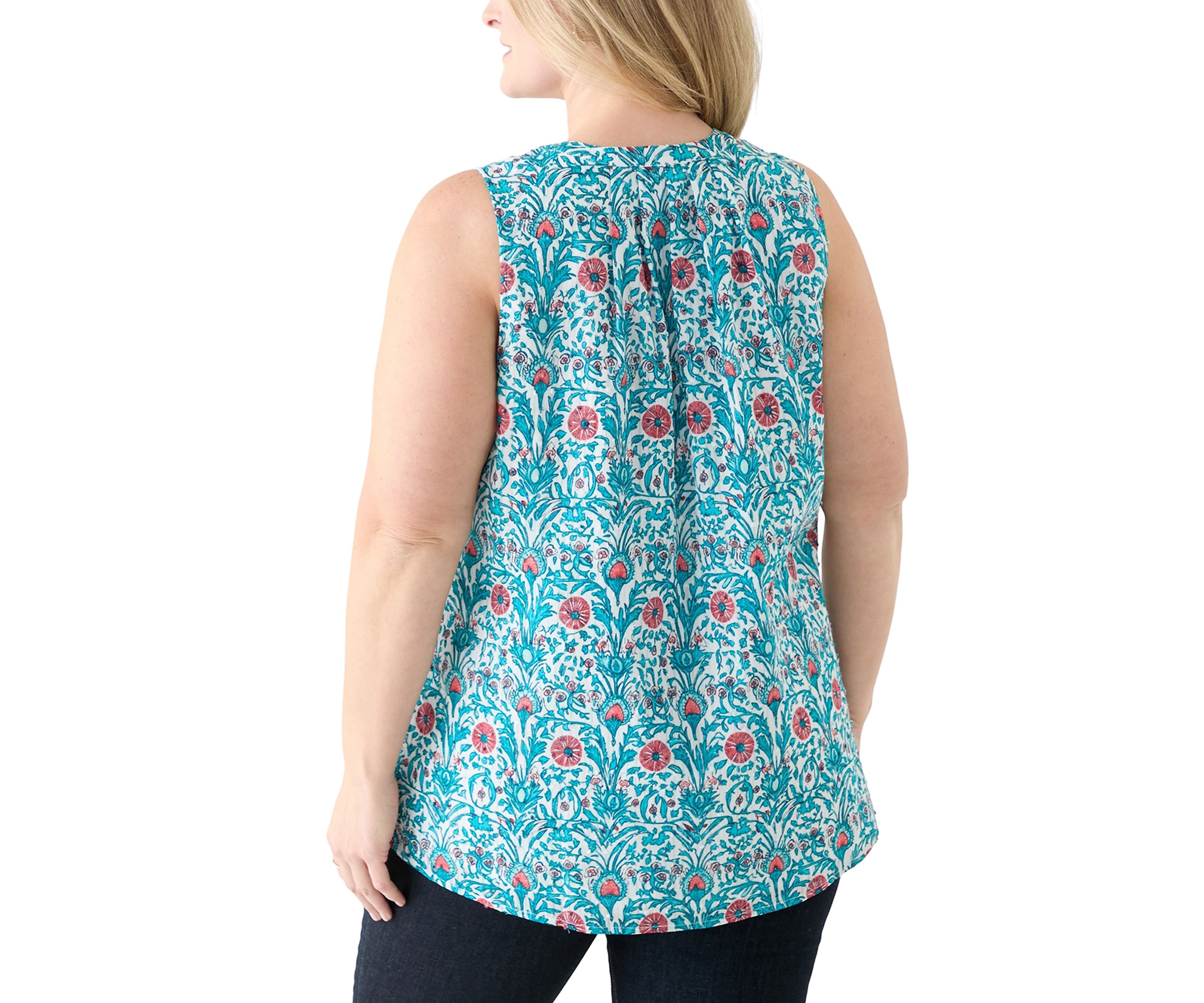 Plus Size Sleeveless Peasant Top 