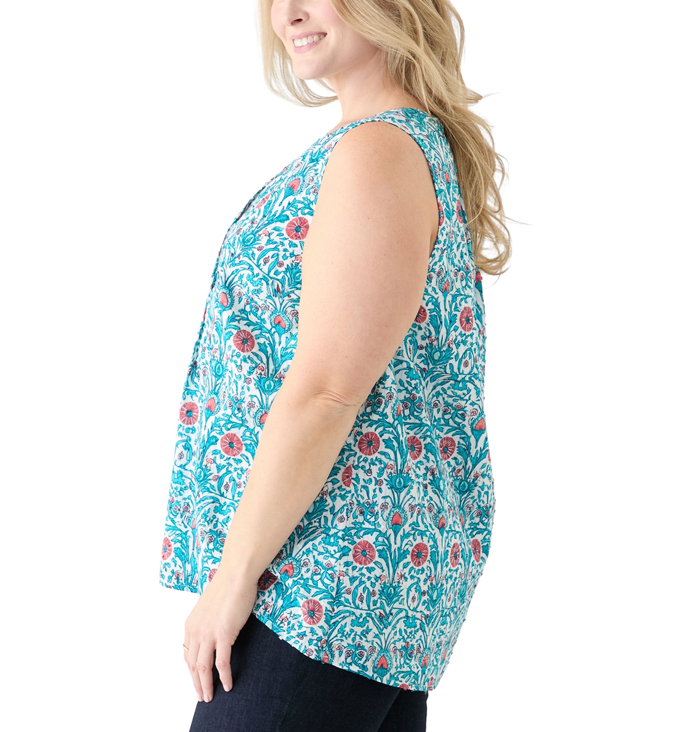 Plus Size Sleeveless Peasant Top 