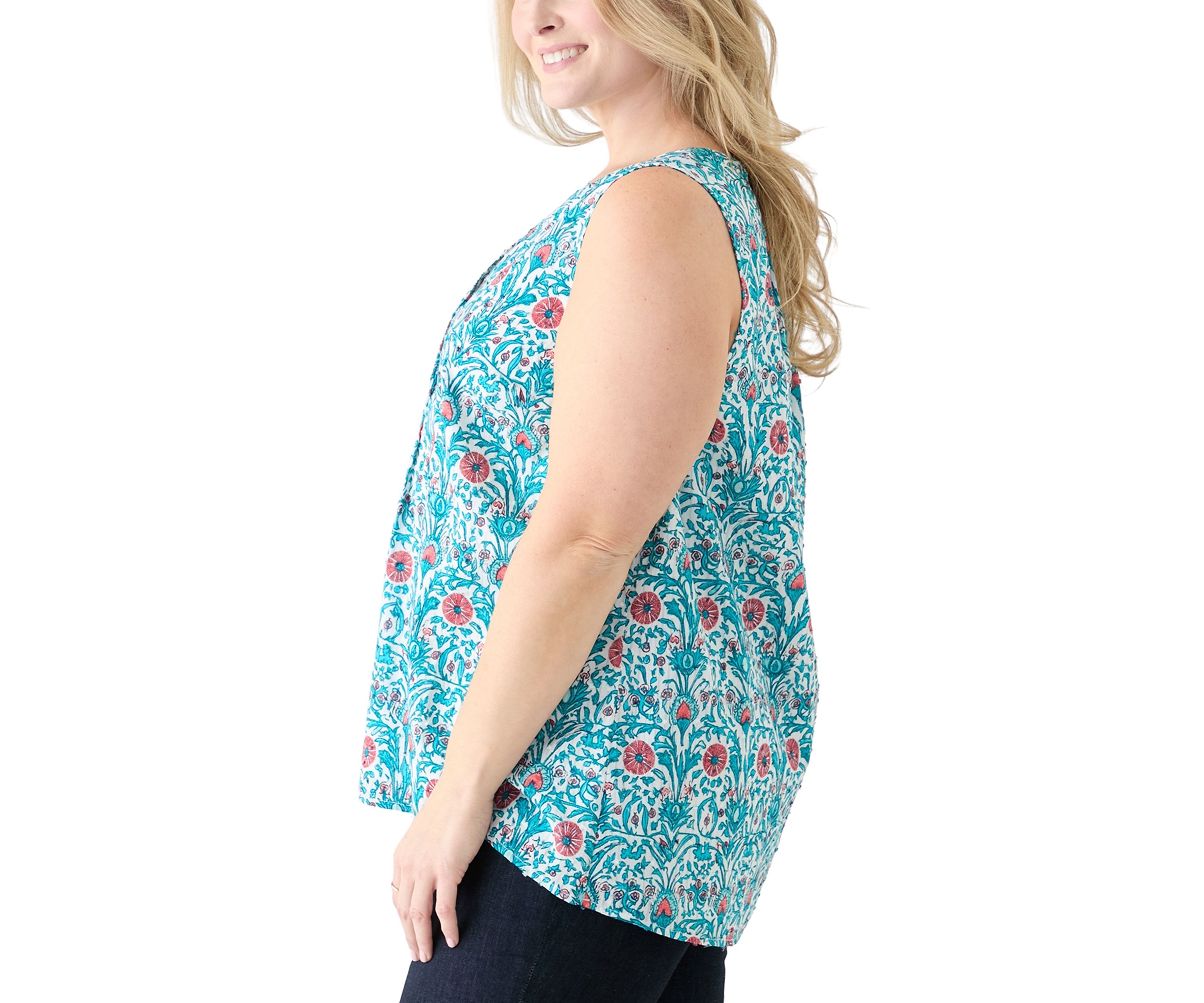 Plus Size Sleeveless Peasant Top 