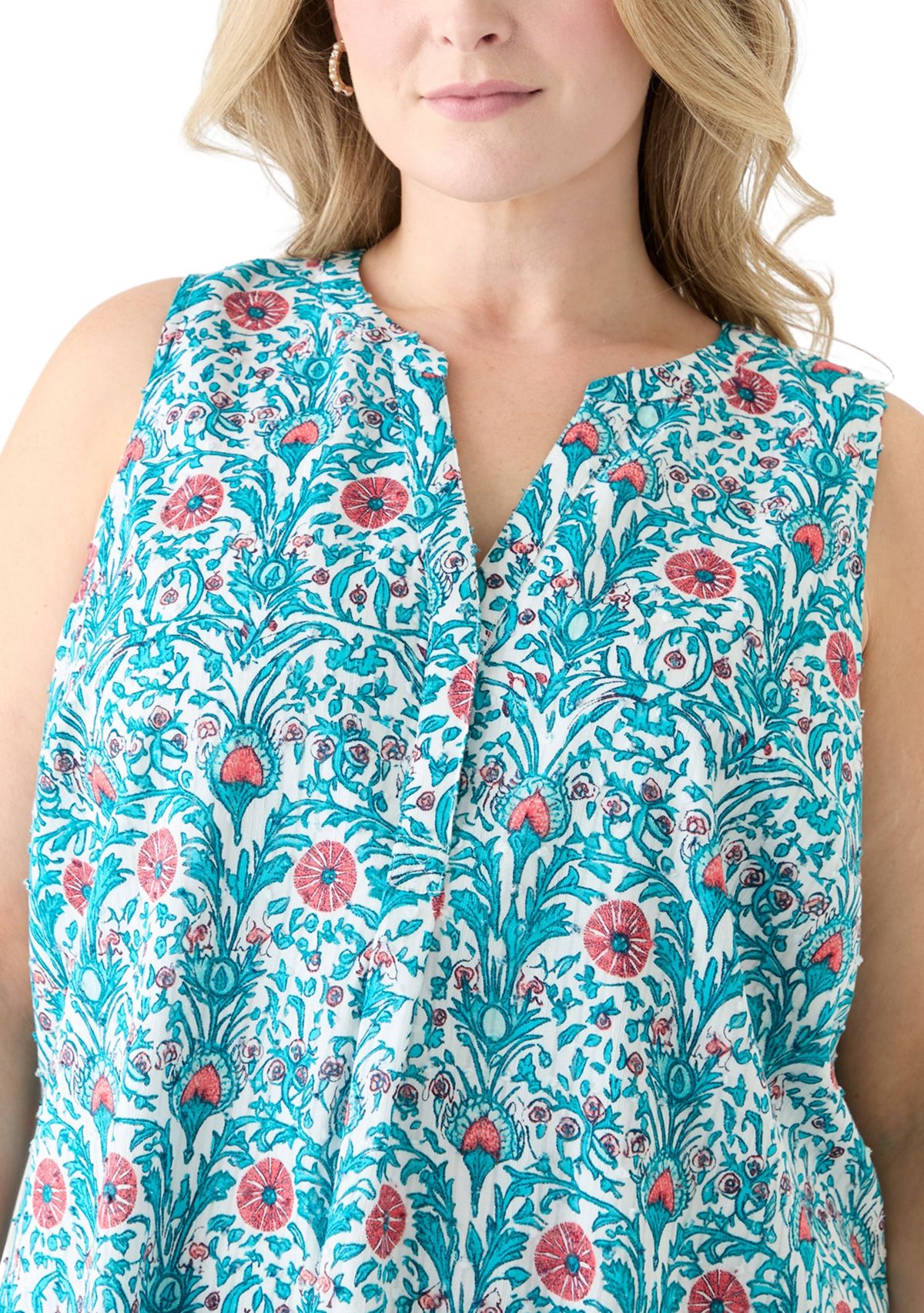 Plus Size Sleeveless Peasant Top 