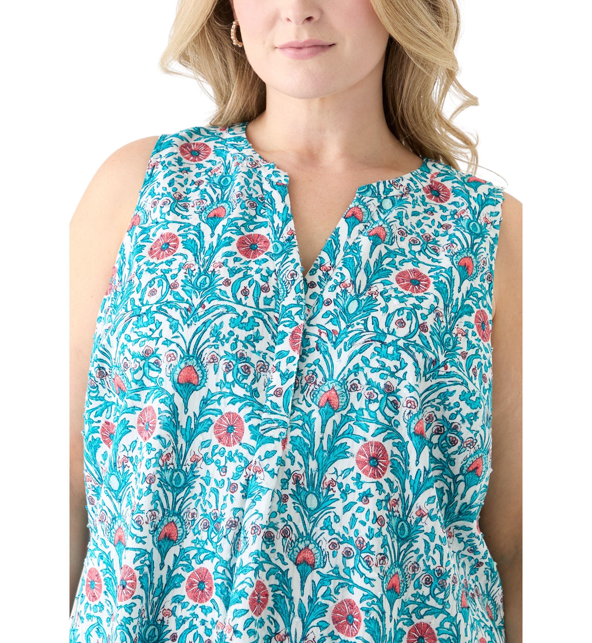 Plus Size Sleeveless Peasant Top 