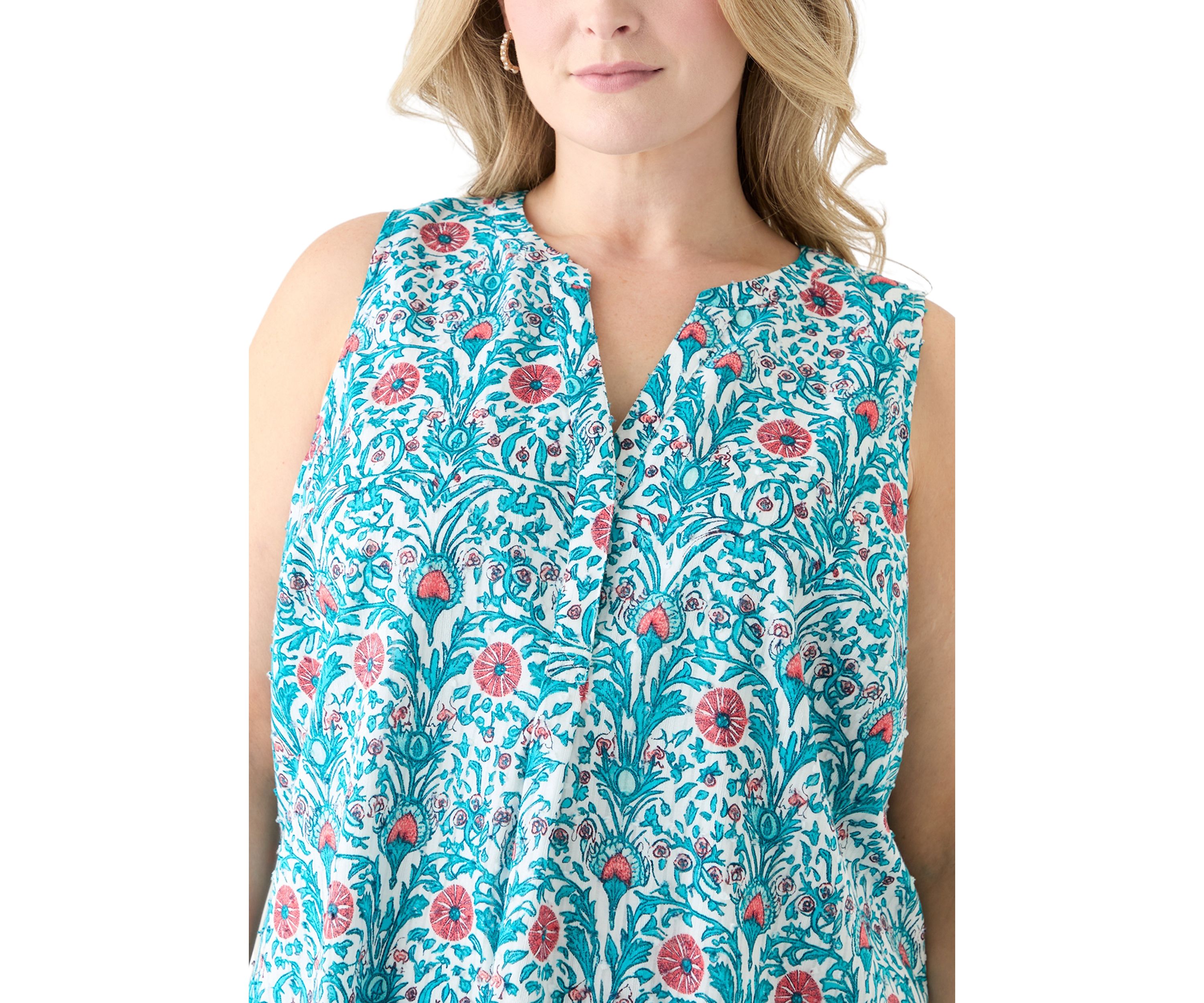 Plus Size Sleeveless Peasant Top 