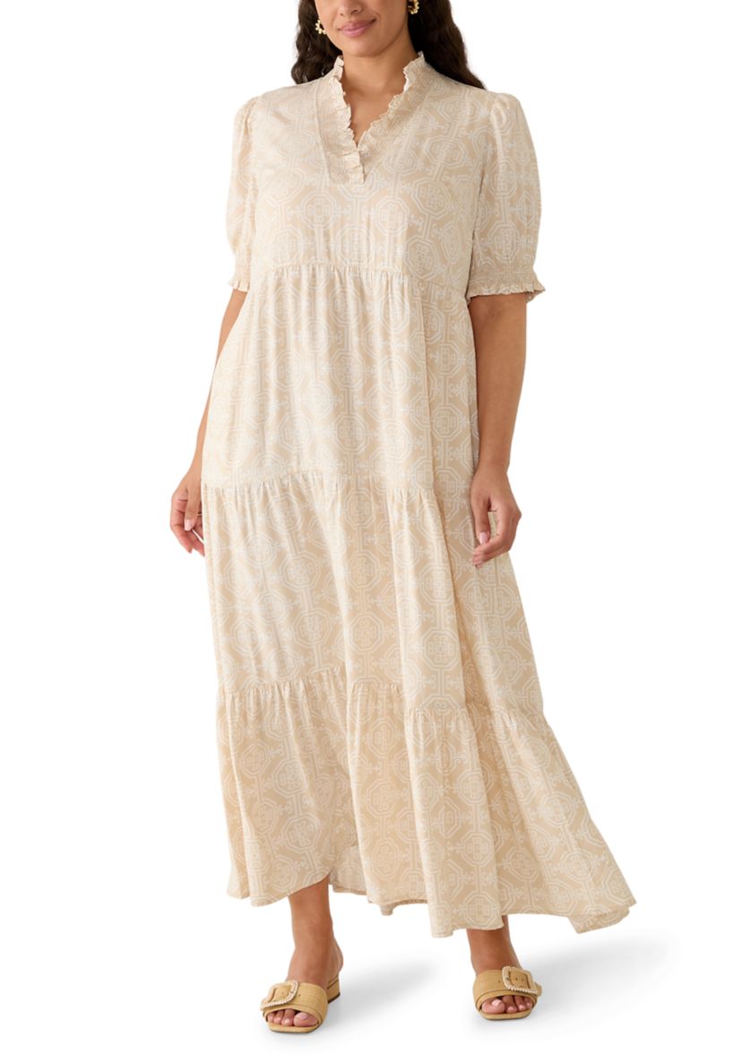 belk dress PHILOSOPHY BY REPUBLIC Women's Short Sleeve Split Neck Midi Dress