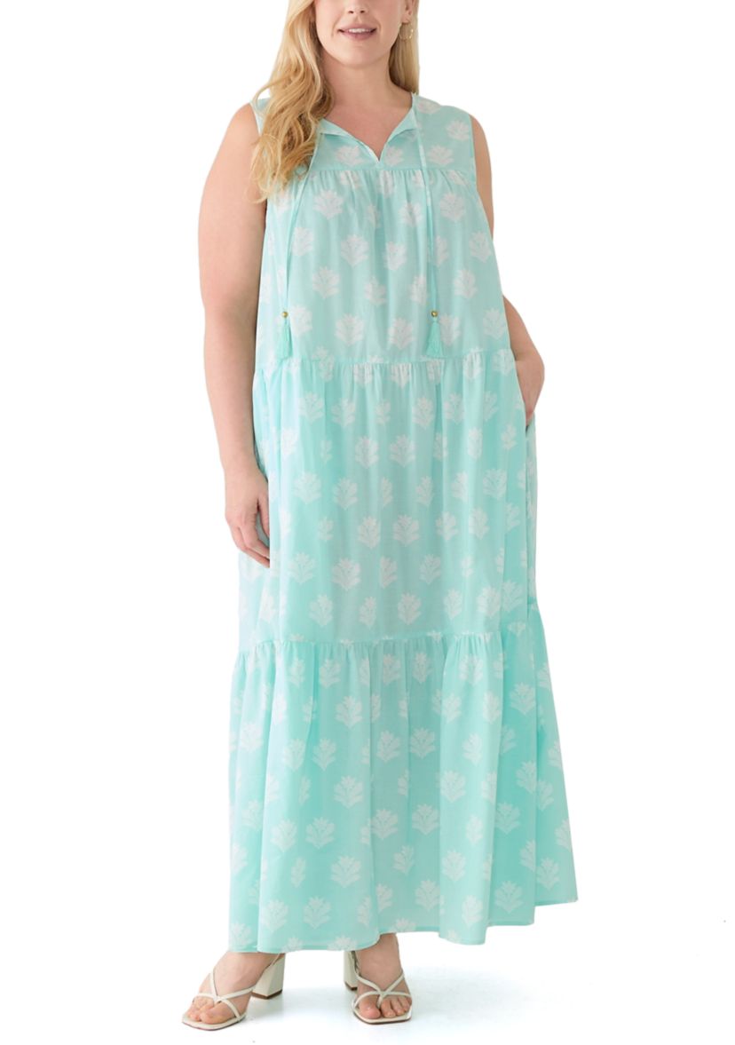 Crown & Ivy Plus Size Sleeveless Peasant Maxi Dress | Belk