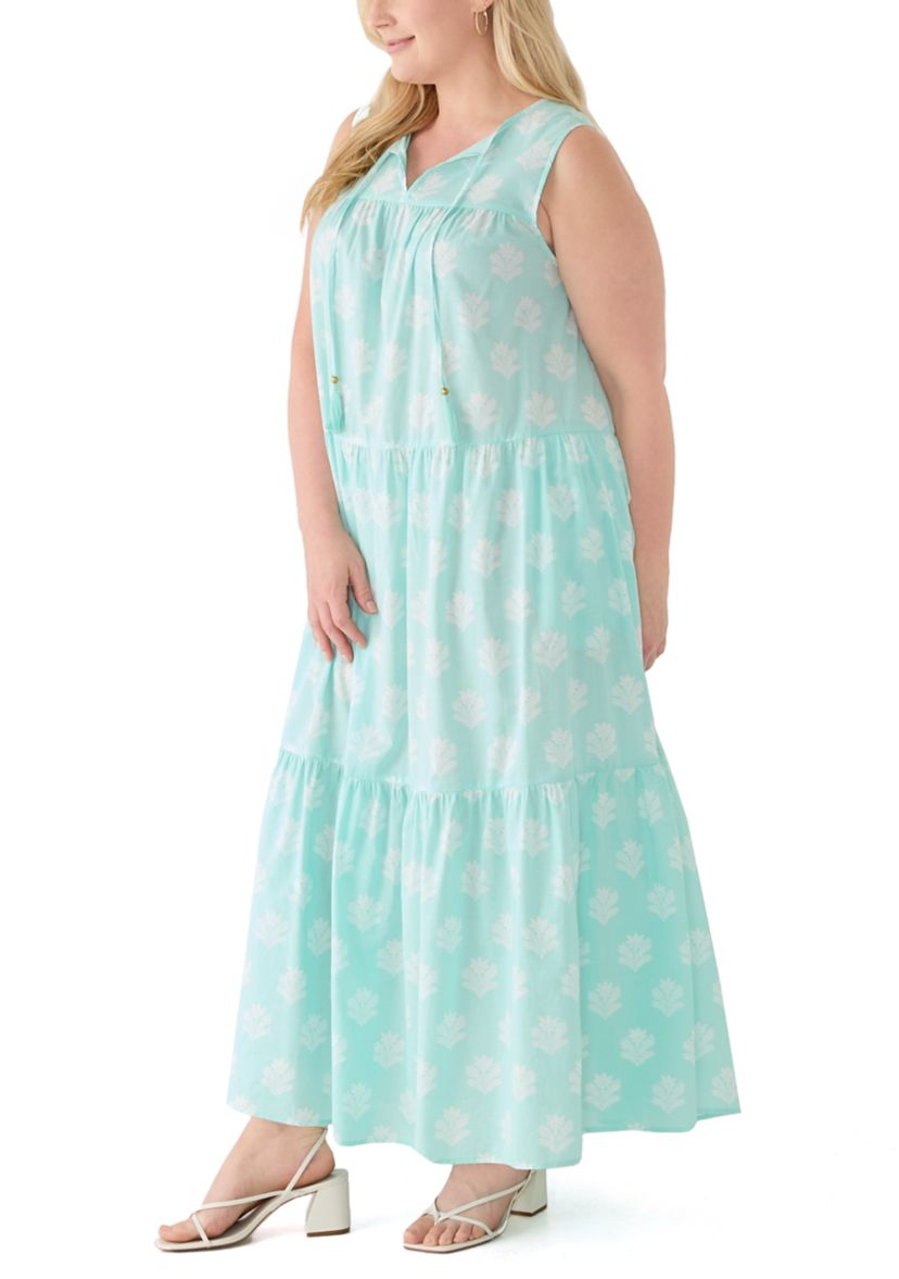 Crown & Ivy Plus Size Sleeveless Peasant Maxi Dress | Belk