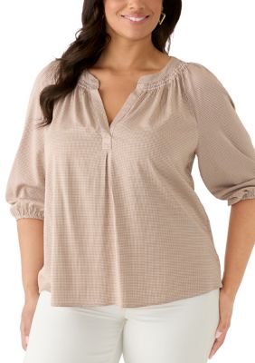 Crown & Ivy Women's 3/4 Sleeve Peasant Top