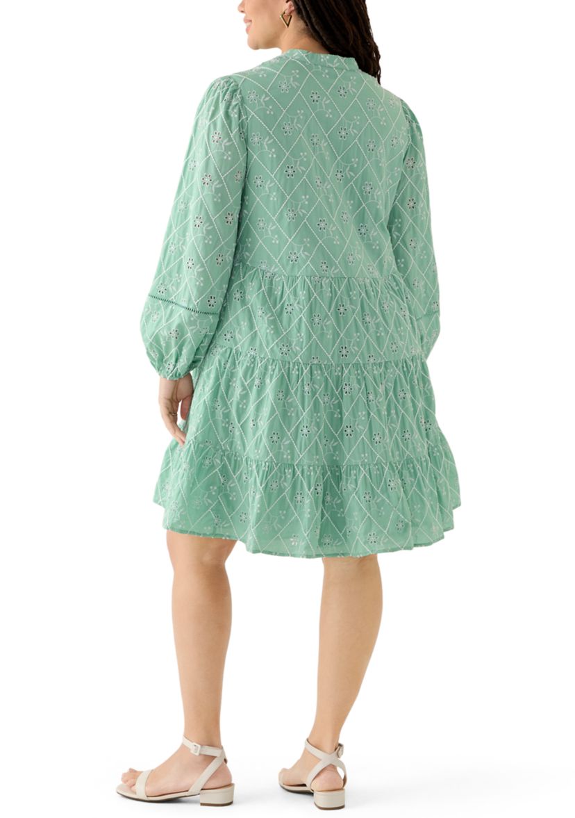 balloon sleeve embroidered dress Navy Floral Embroidered Balloon Sleeve Alysia Midi Dress main image 0