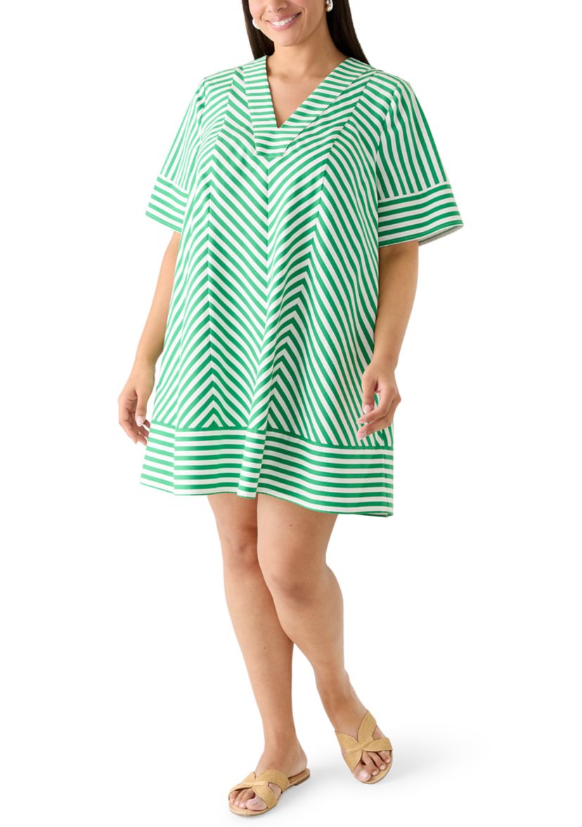 chinese dress ladies Plus Size Rainbow Color V-Neck A-Line Party Dress – Modsele