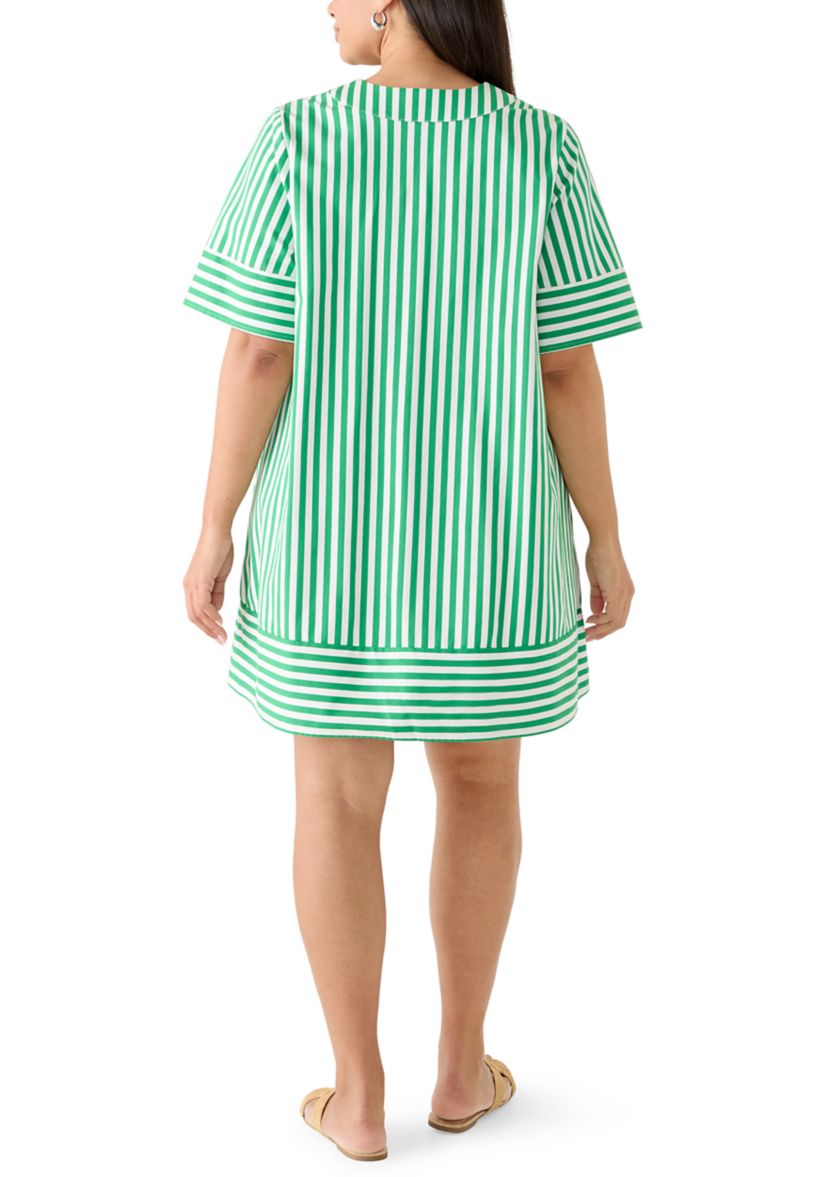 belk crown and ivy green dress & Ivy™ Plus Size V-Neck Print Straight mid length dresses