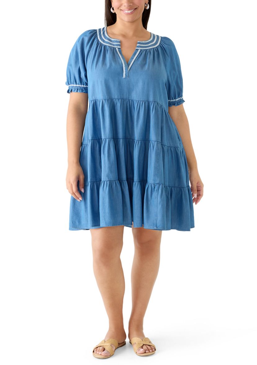 Crown & Ivy Plus Size Print Peasant Dress | Belk