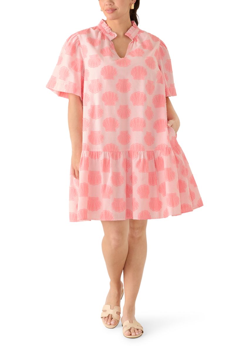 Crown & Ivy Plus Size Sleeveless Notch Neck Printed Mini Dress | Belk