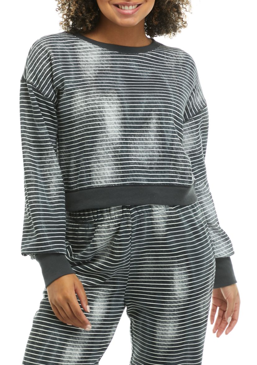 Long Sleeve Cropped Dyed Sweatshirt