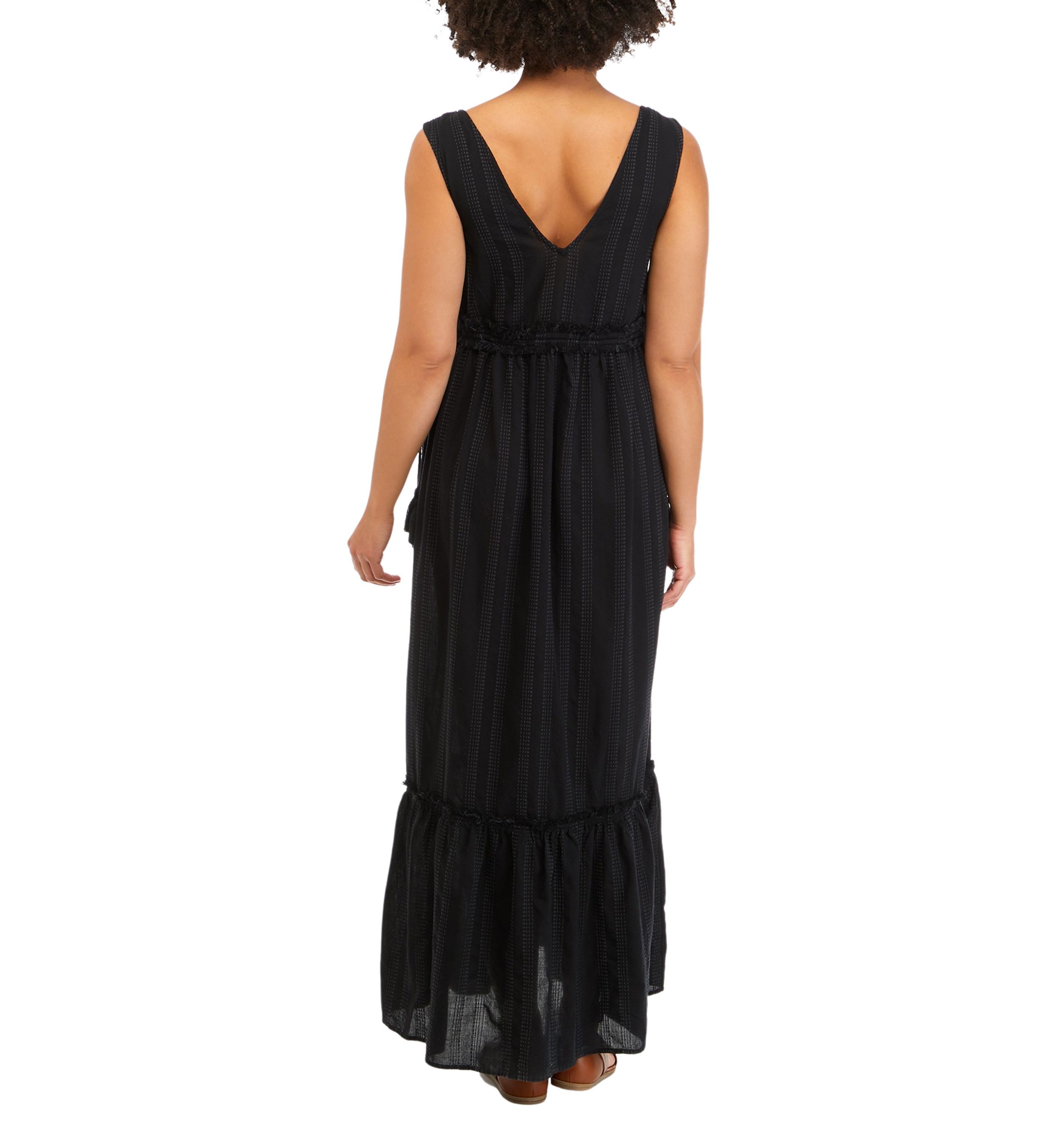 V-Neck Peasant Maxi Dress