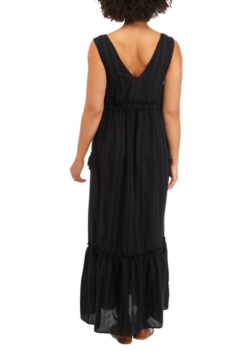 V-Neck Peasant Maxi Dress