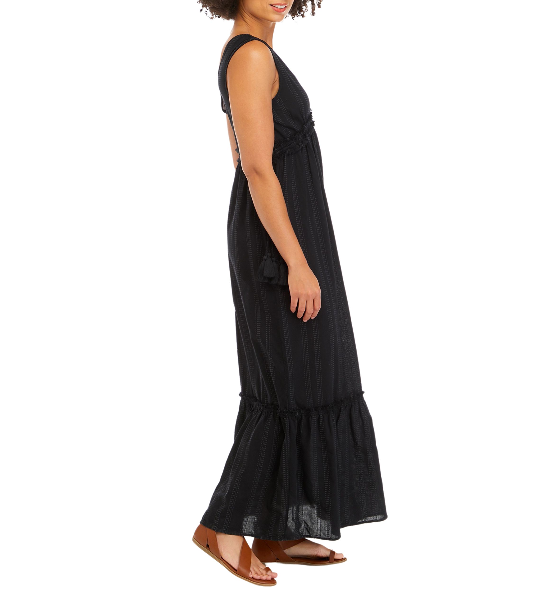 V-Neck Peasant Maxi Dress
