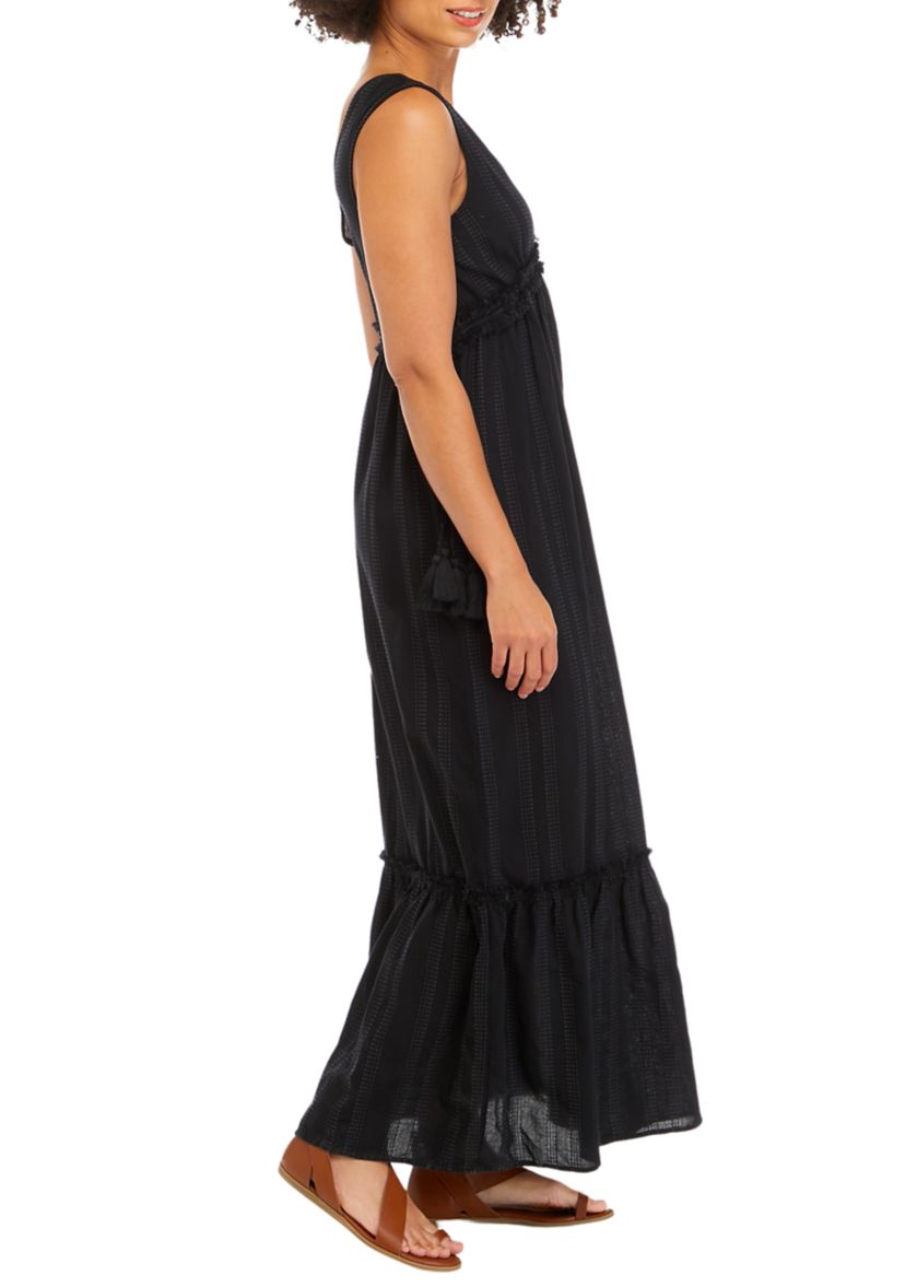 V-Neck Peasant Maxi Dress