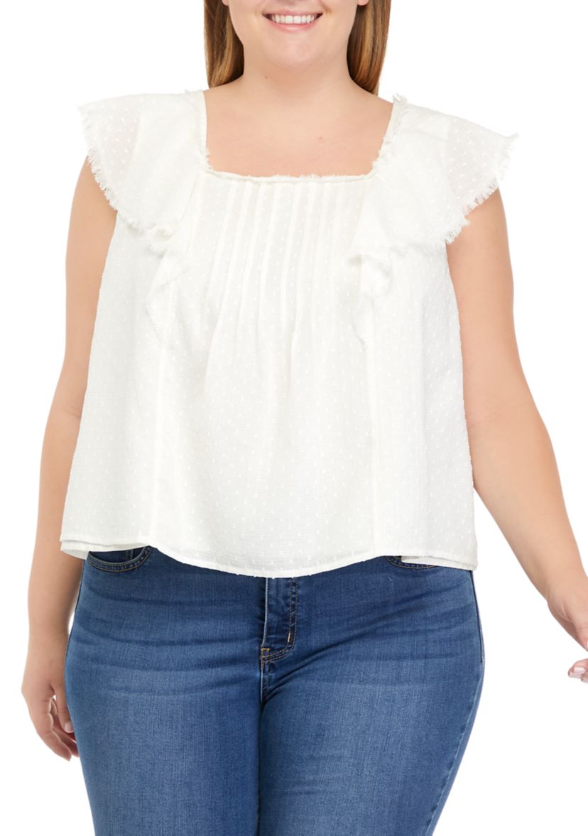 Plus Size Dobby Blouse 