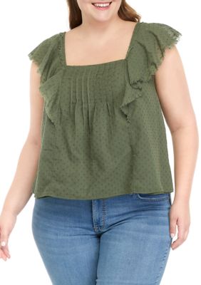 TRUE CRAFT Women's Plus Size Dobby Blouse, 4X