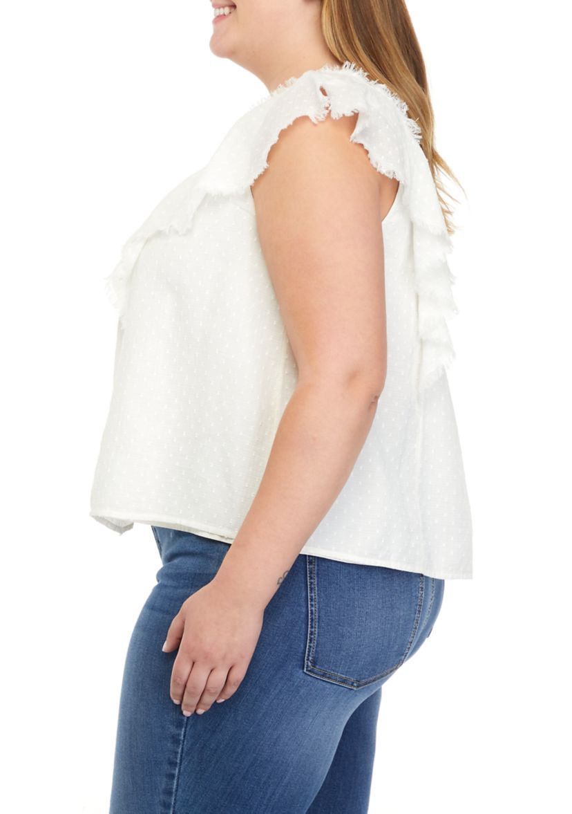 Plus Size Dobby Blouse 