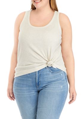 Plus Size Ribbed Tank Tops
 TRUE CRAFT Plus Size Ribbed Tank Top