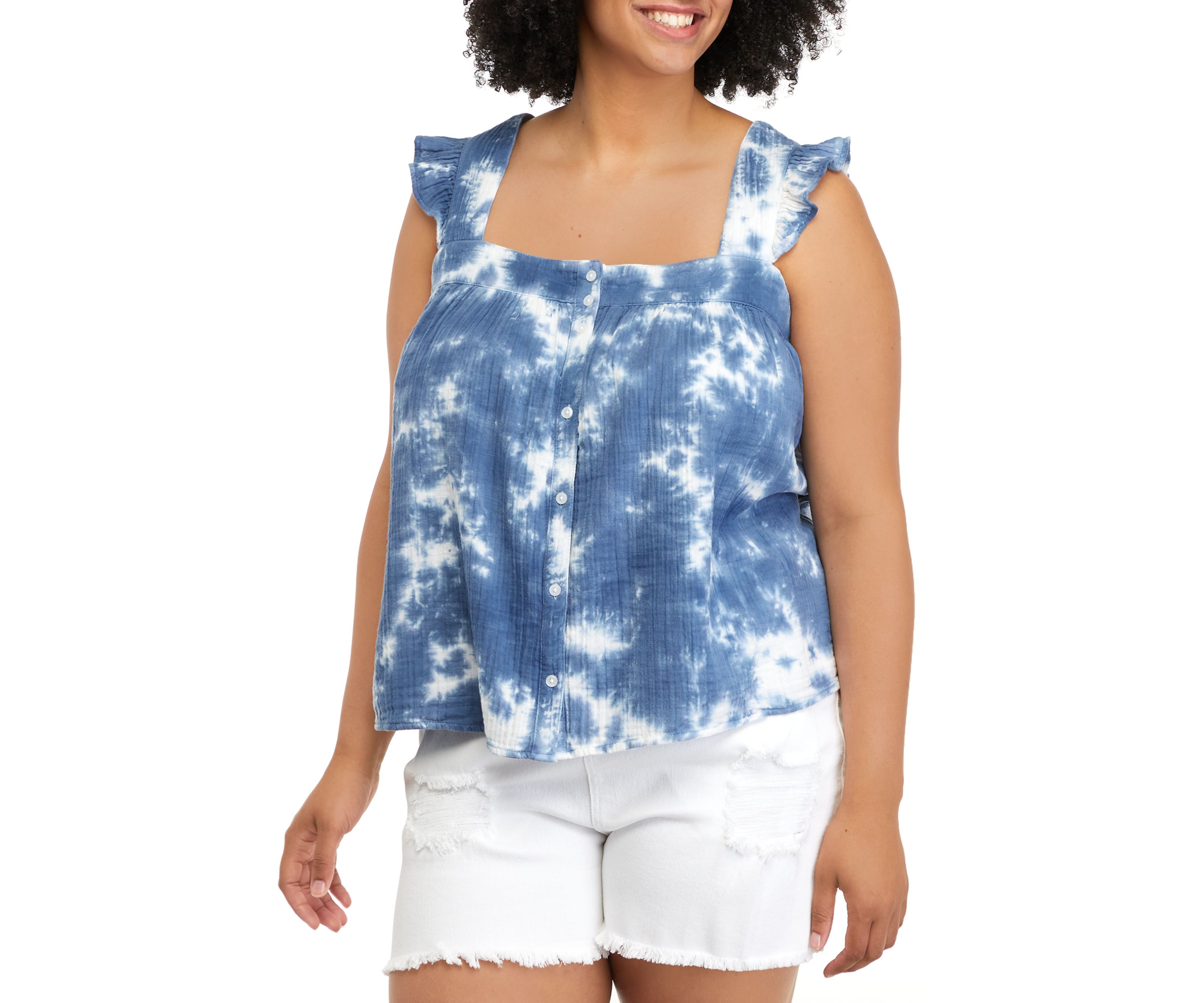 Plus Size Gauze Tank Top