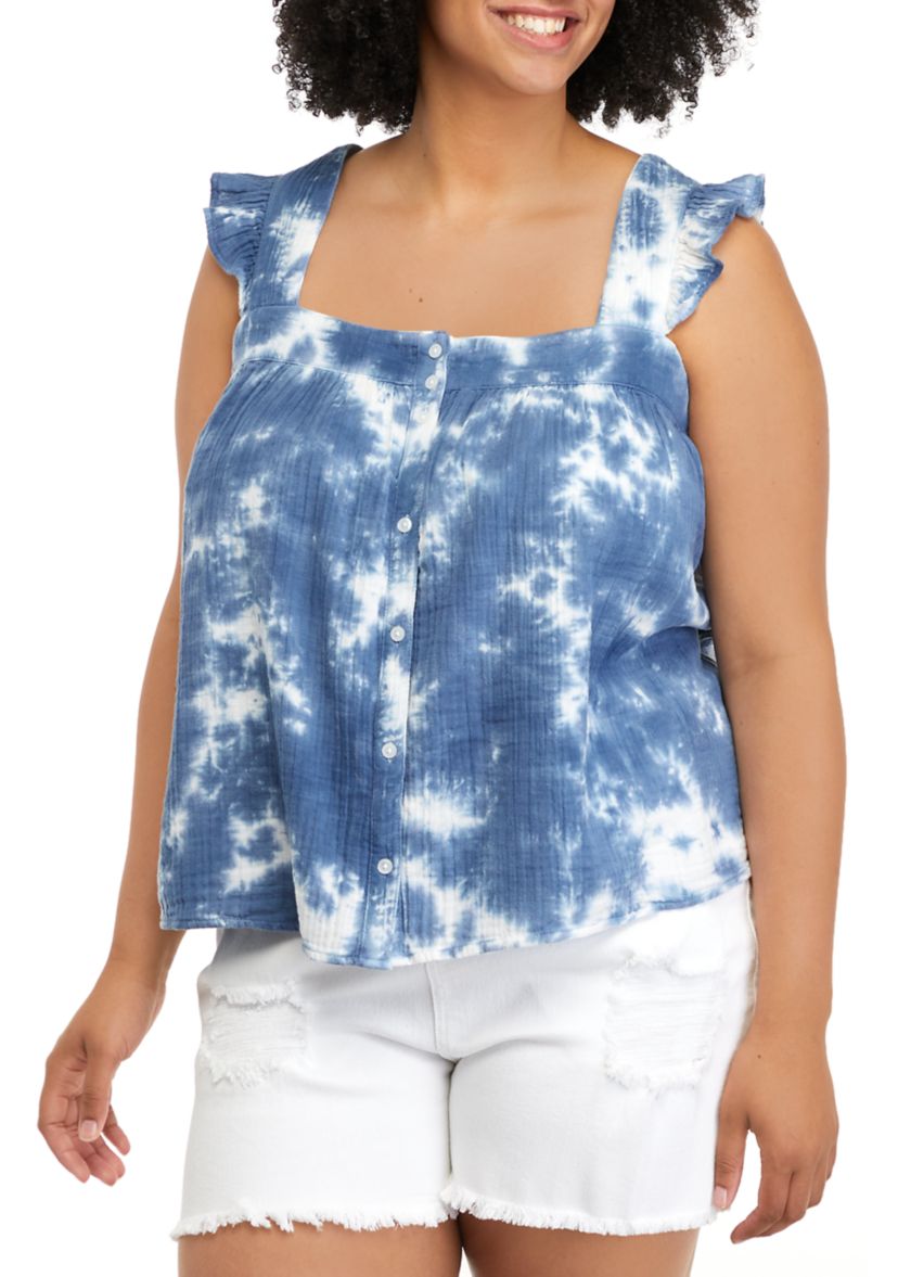 Plus Size Gauze Tank Top