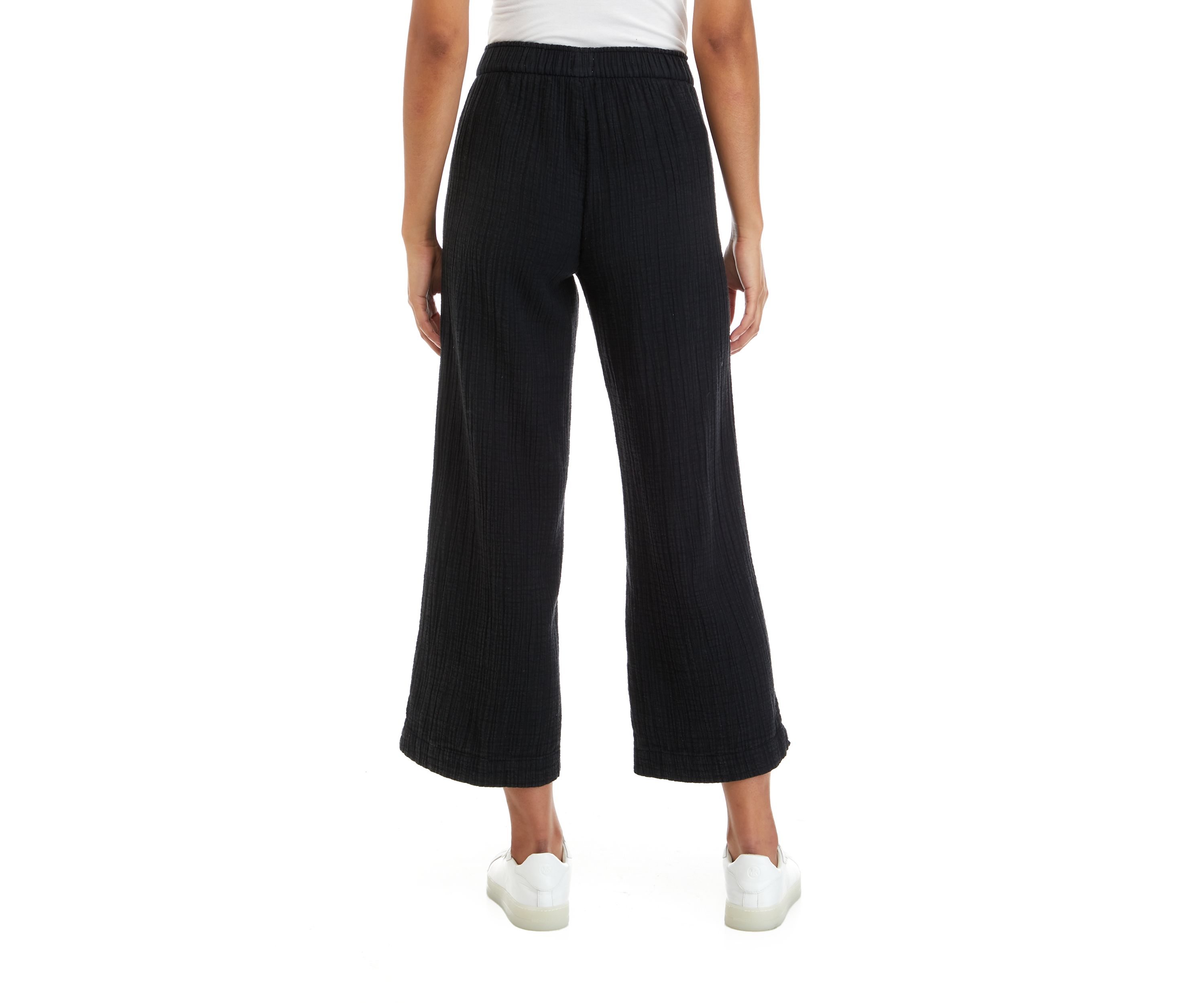 Womens Cotton Gauze Ankle Pants