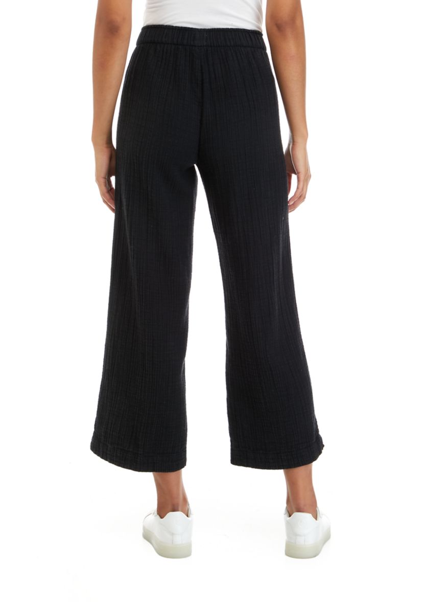 Womens Cotton Gauze Ankle Pants