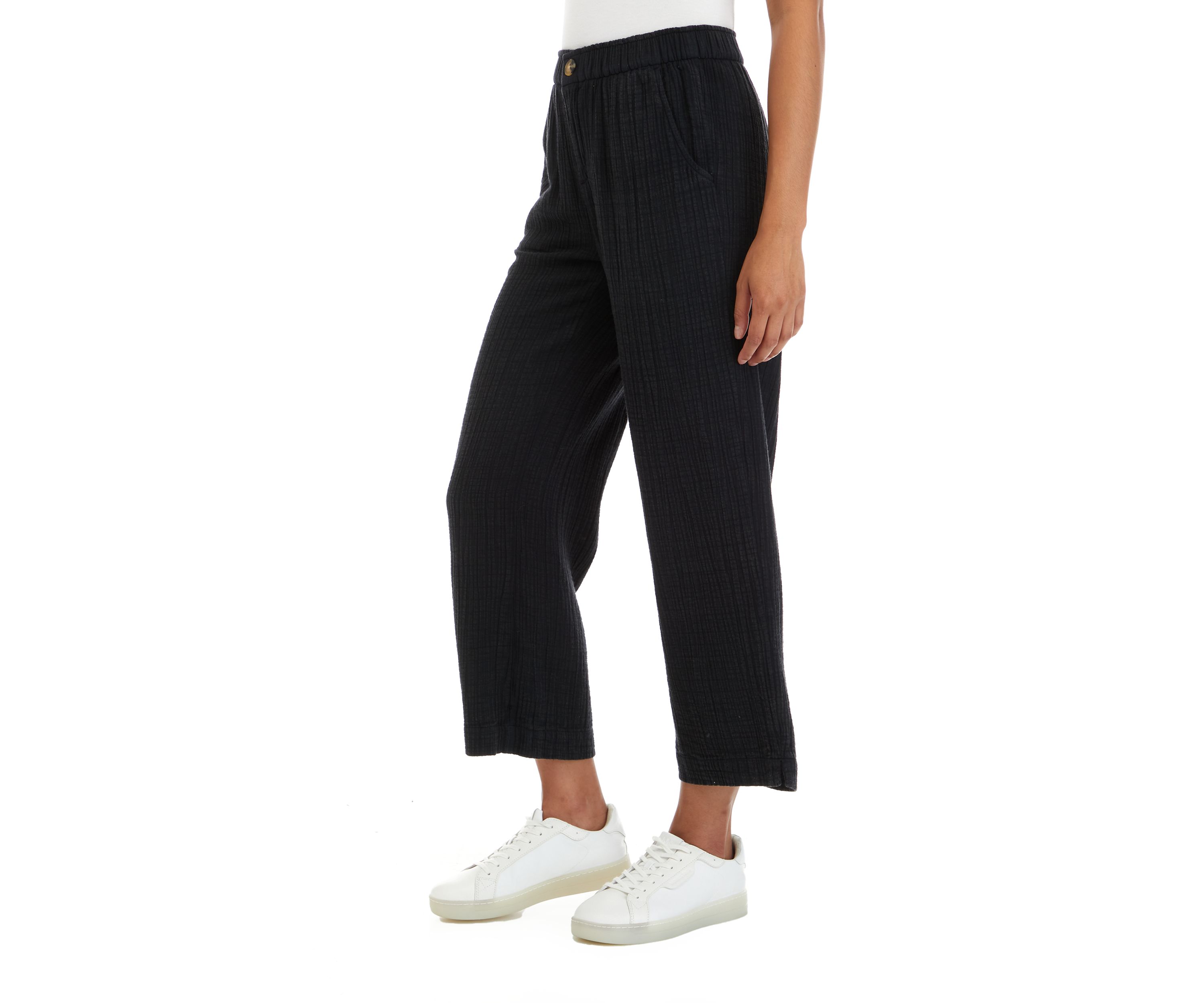 Womens Cotton Gauze Ankle Pants