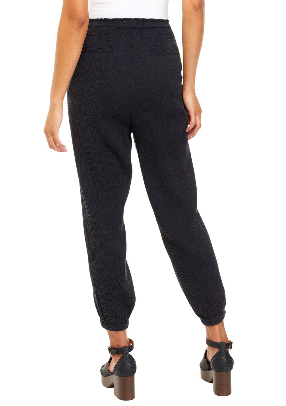 Womens Cotton gauze Elastic Cuff Joggers							