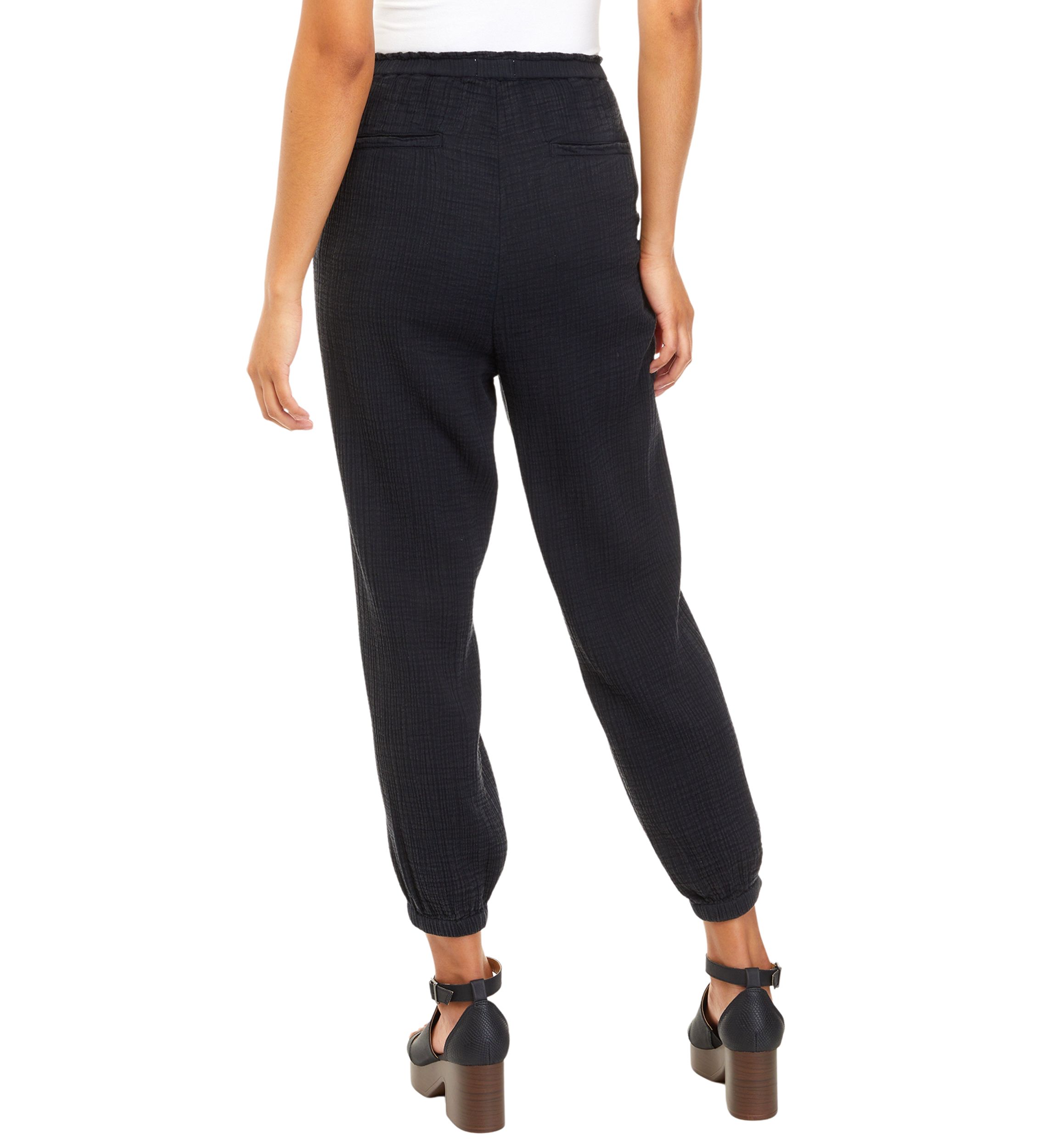Womens Cotton gauze Elastic Cuff Joggers							