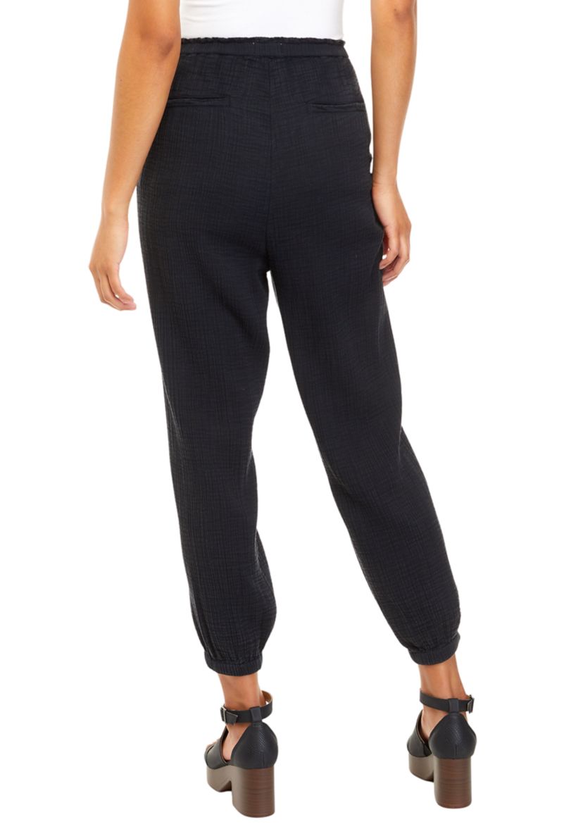 Womens Cotton gauze Elastic Cuff Joggers							
