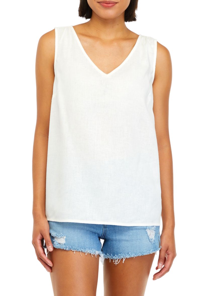Womens Sleeveless Linen Tank 