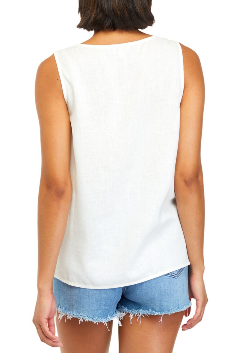 Womens Sleeveless Linen Tank 