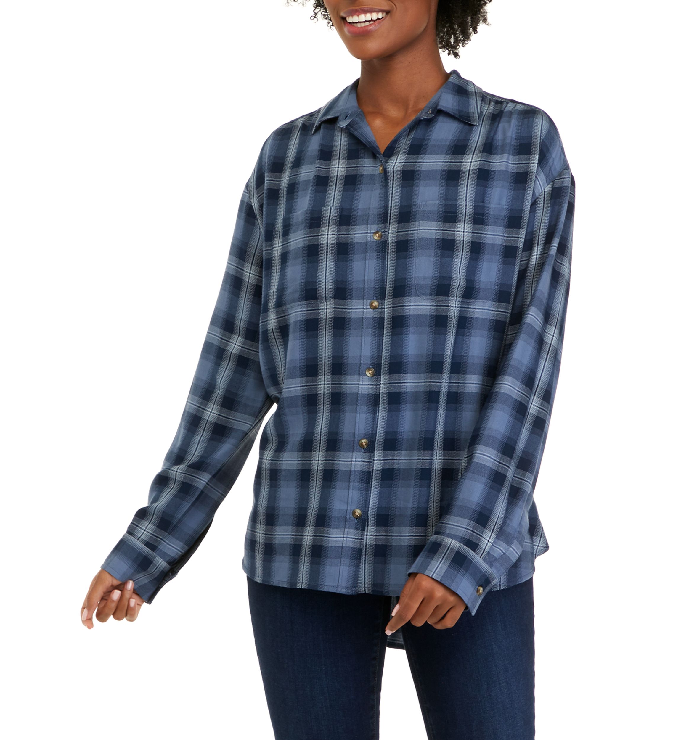 Womens Long Sleeve Boyfriend Shirt
