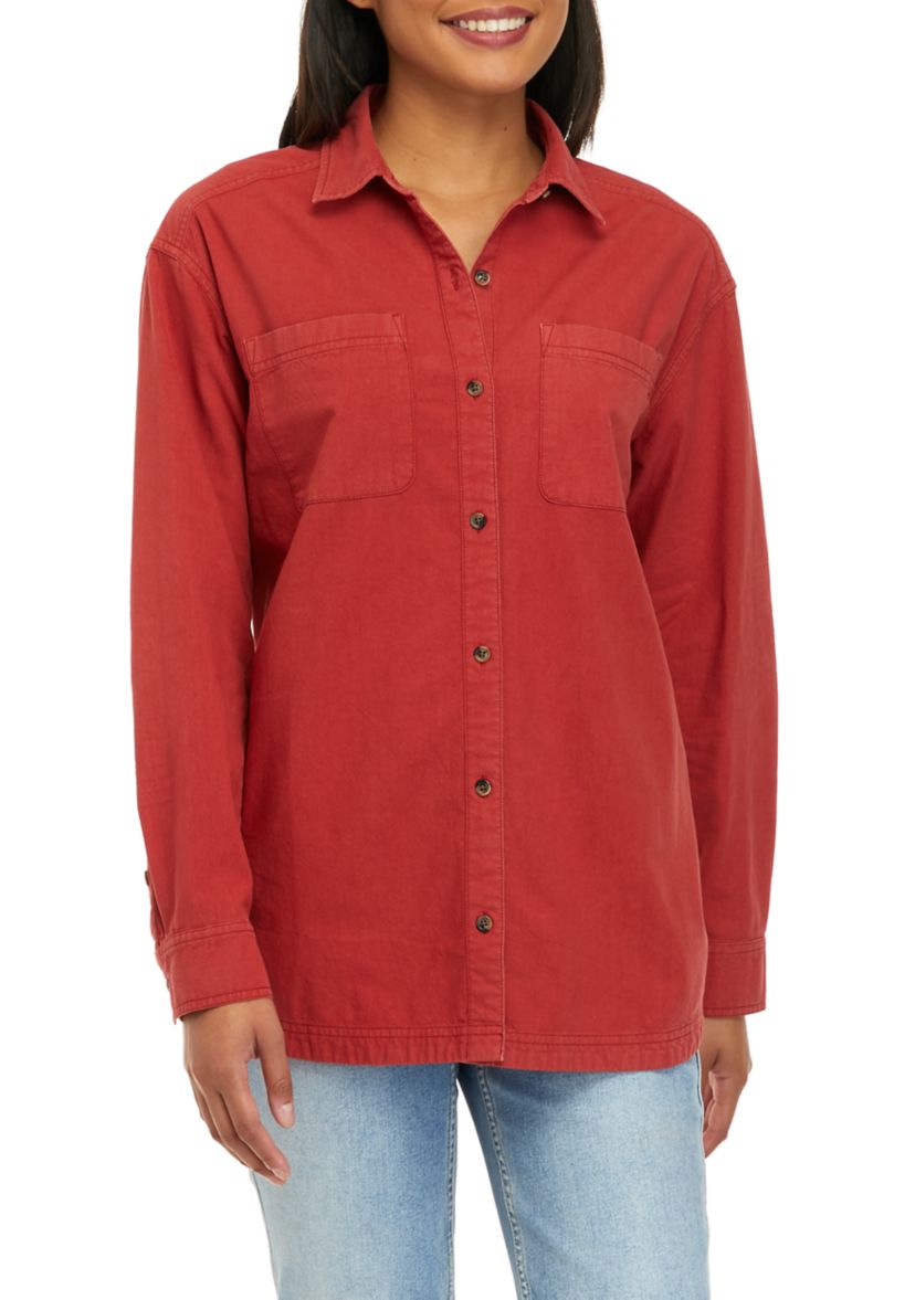 Womens Long Sleeve Boyfriend Shirt