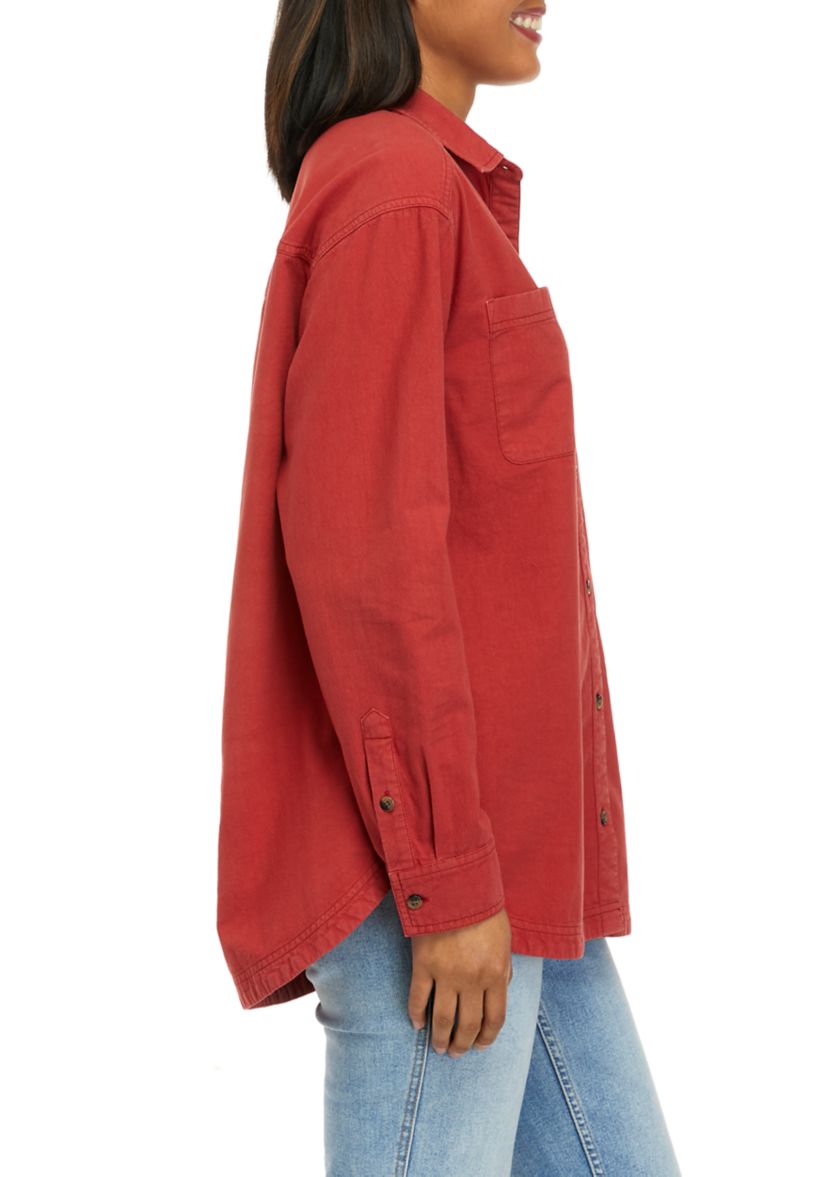 Womens Long Sleeve Boyfriend Shirt