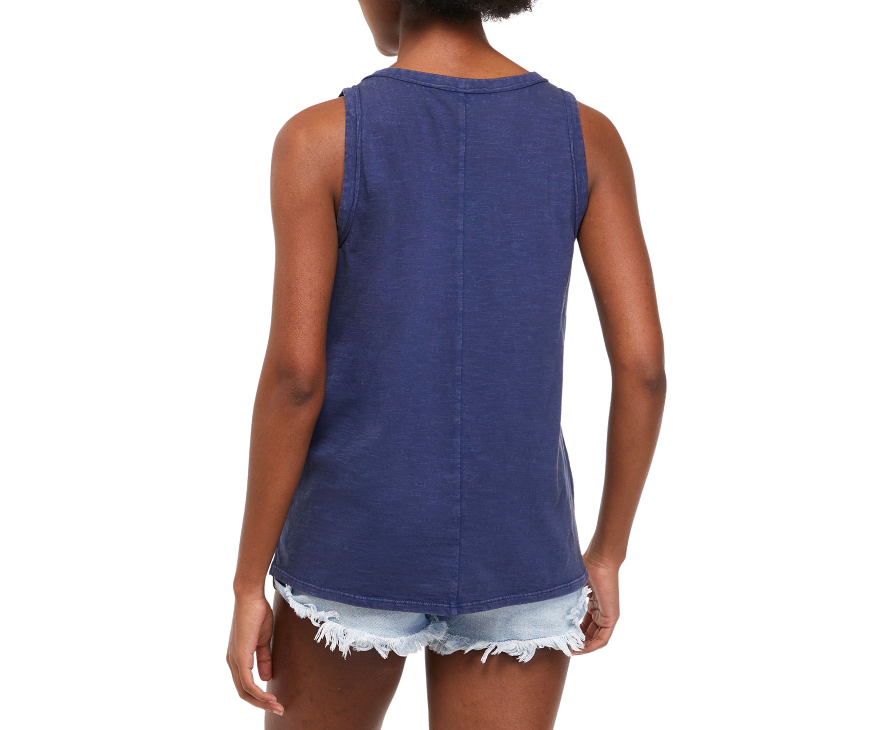 Womens Solid Raw Edge Tank Top