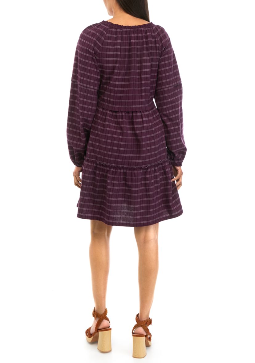 Women's Long Sleeve Tiered Mini Dress