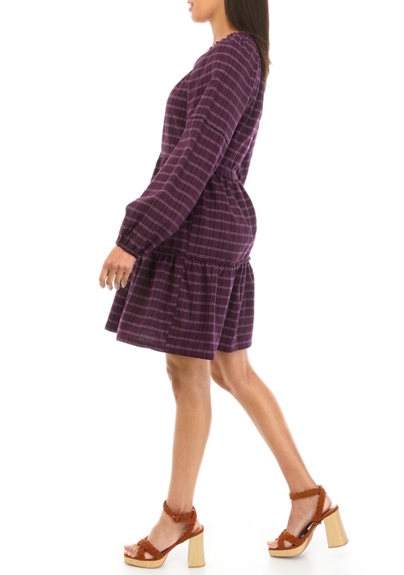 Women's Long Sleeve Tiered Mini Dress