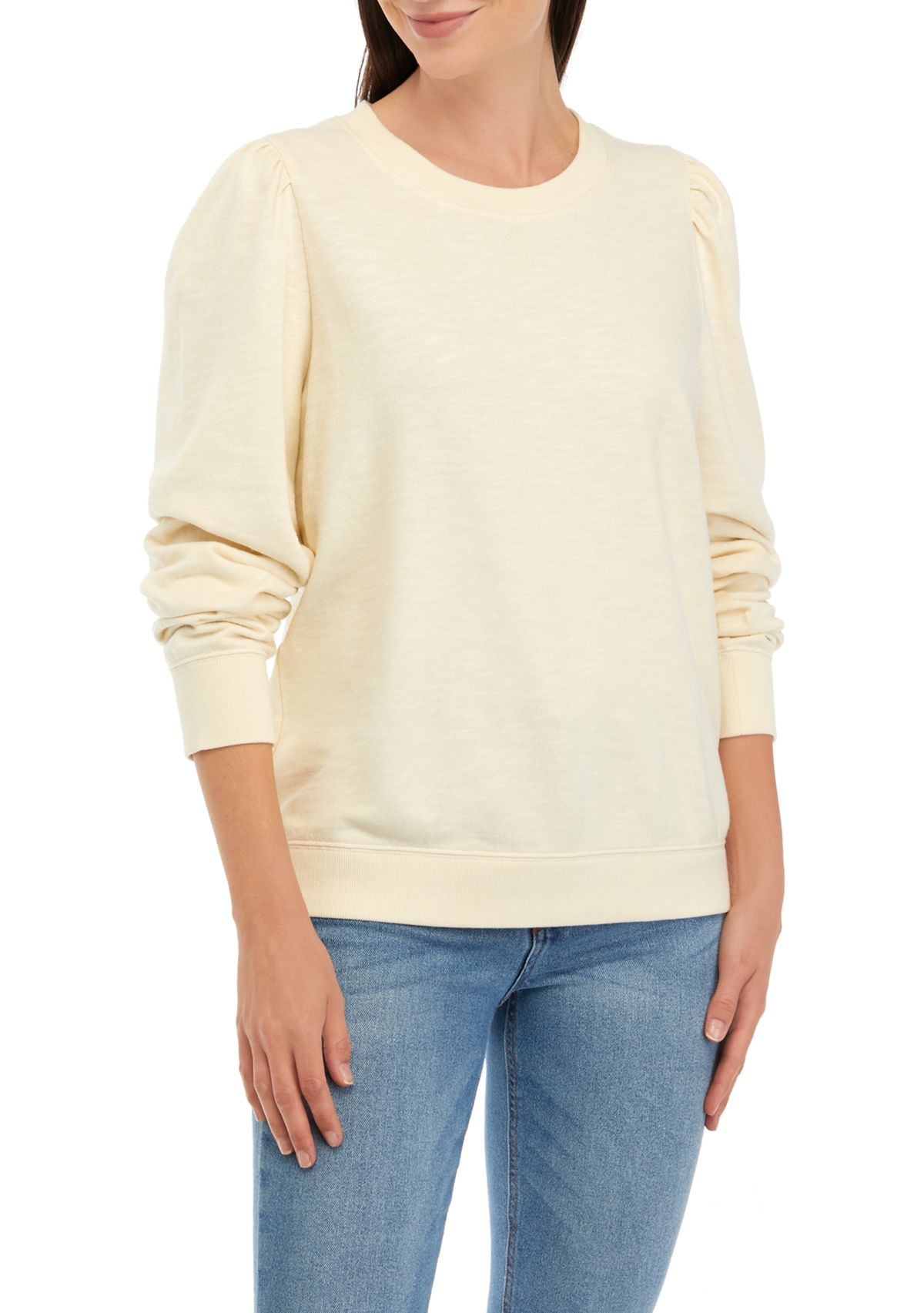 Womens Puff Sleeve Sweatshirt