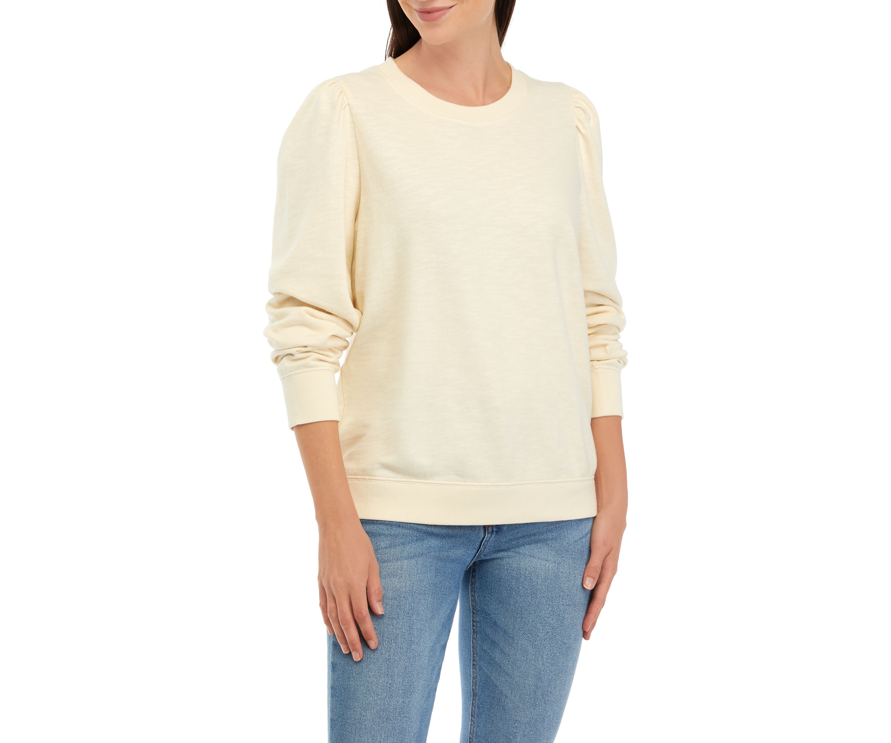 Womens Puff Sleeve Sweatshirt