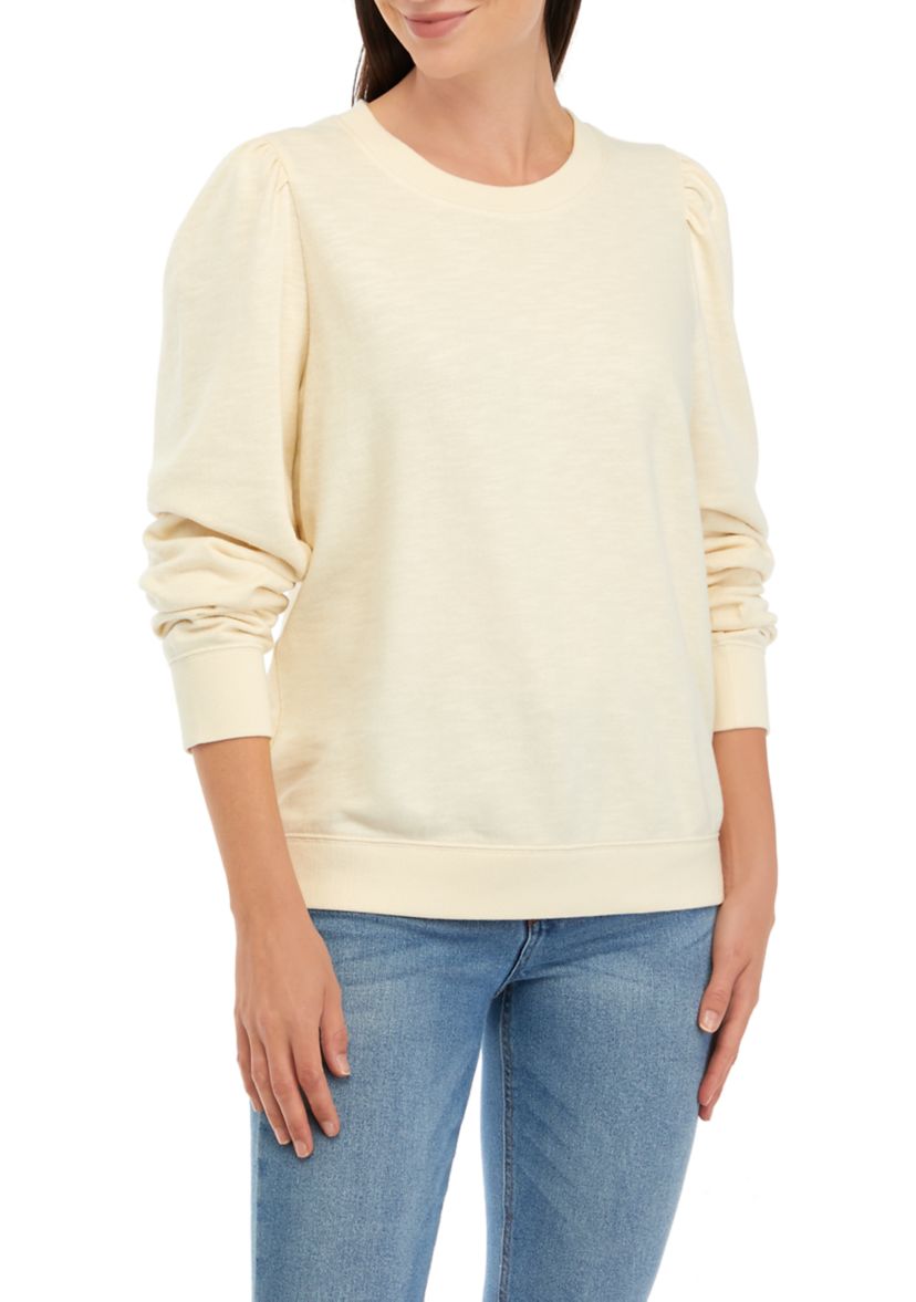 Womens Puff Sleeve Sweatshirt