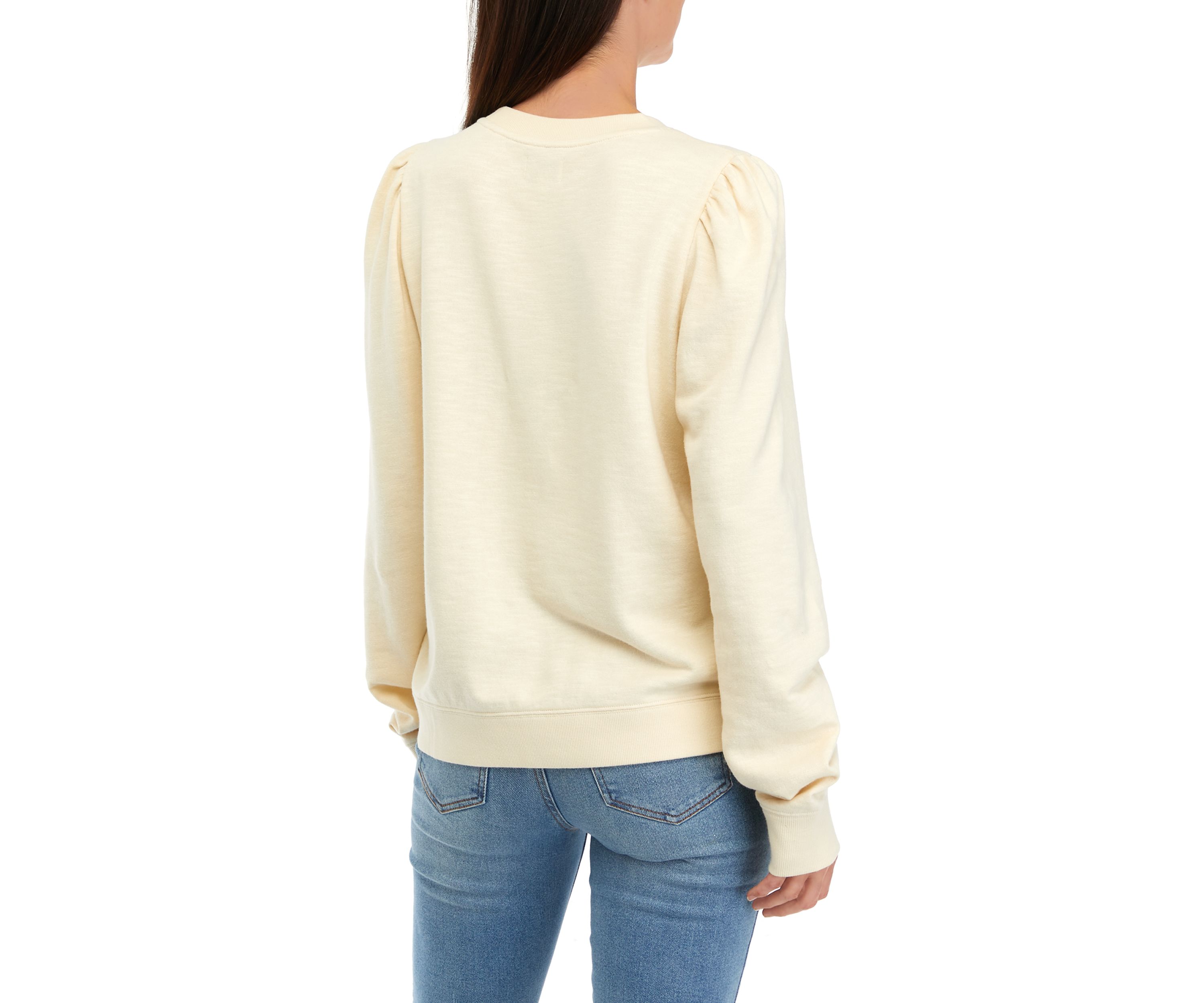 Womens Puff Sleeve Sweatshirt