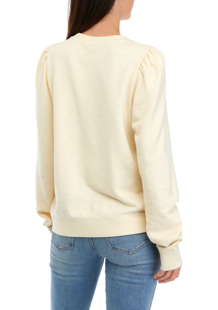 Womens Puff Sleeve Sweatshirt