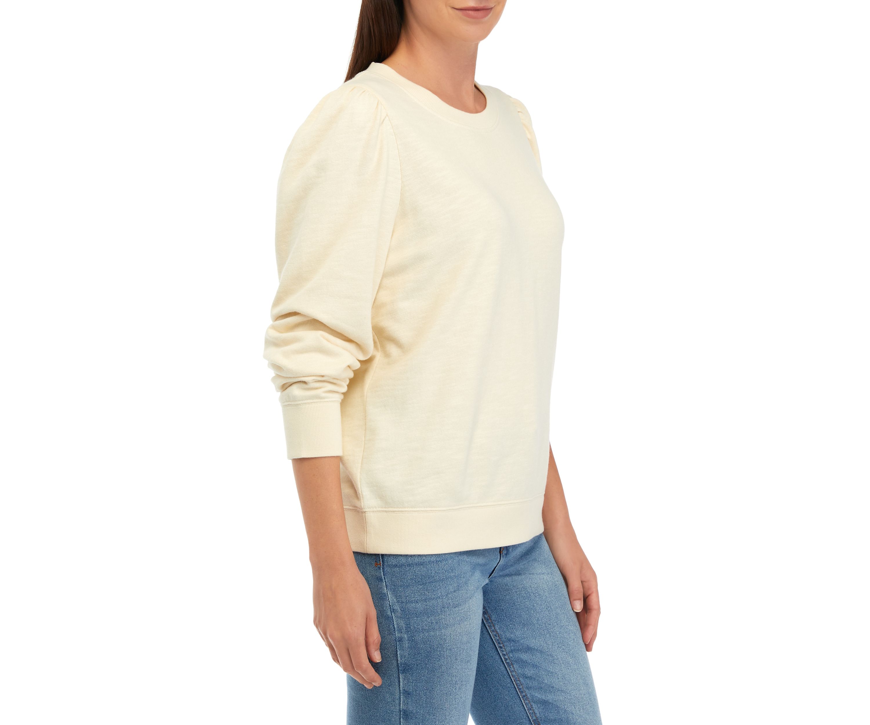 Womens Puff Sleeve Sweatshirt
