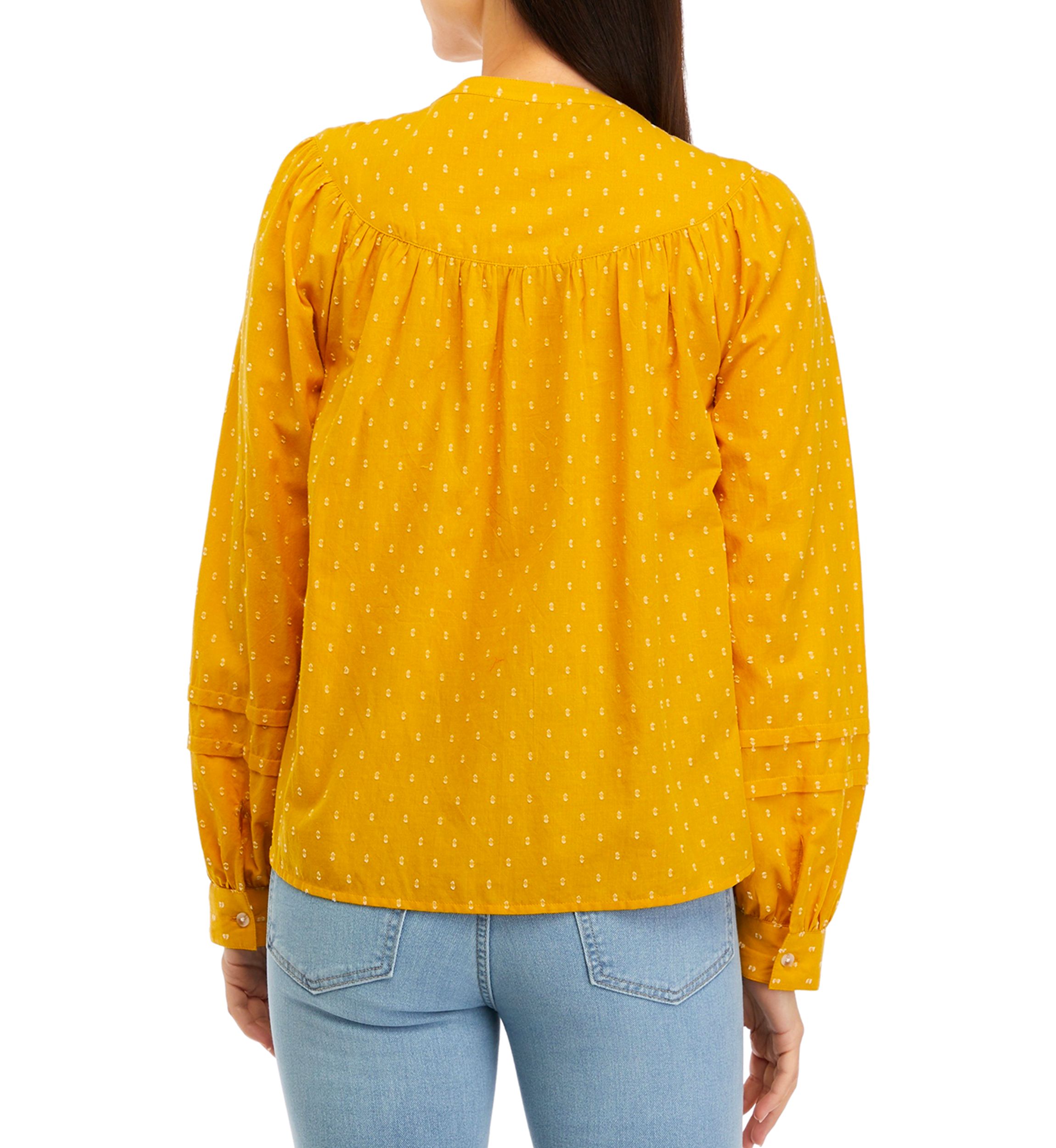 Womens Long Sleeve Popover Blouse