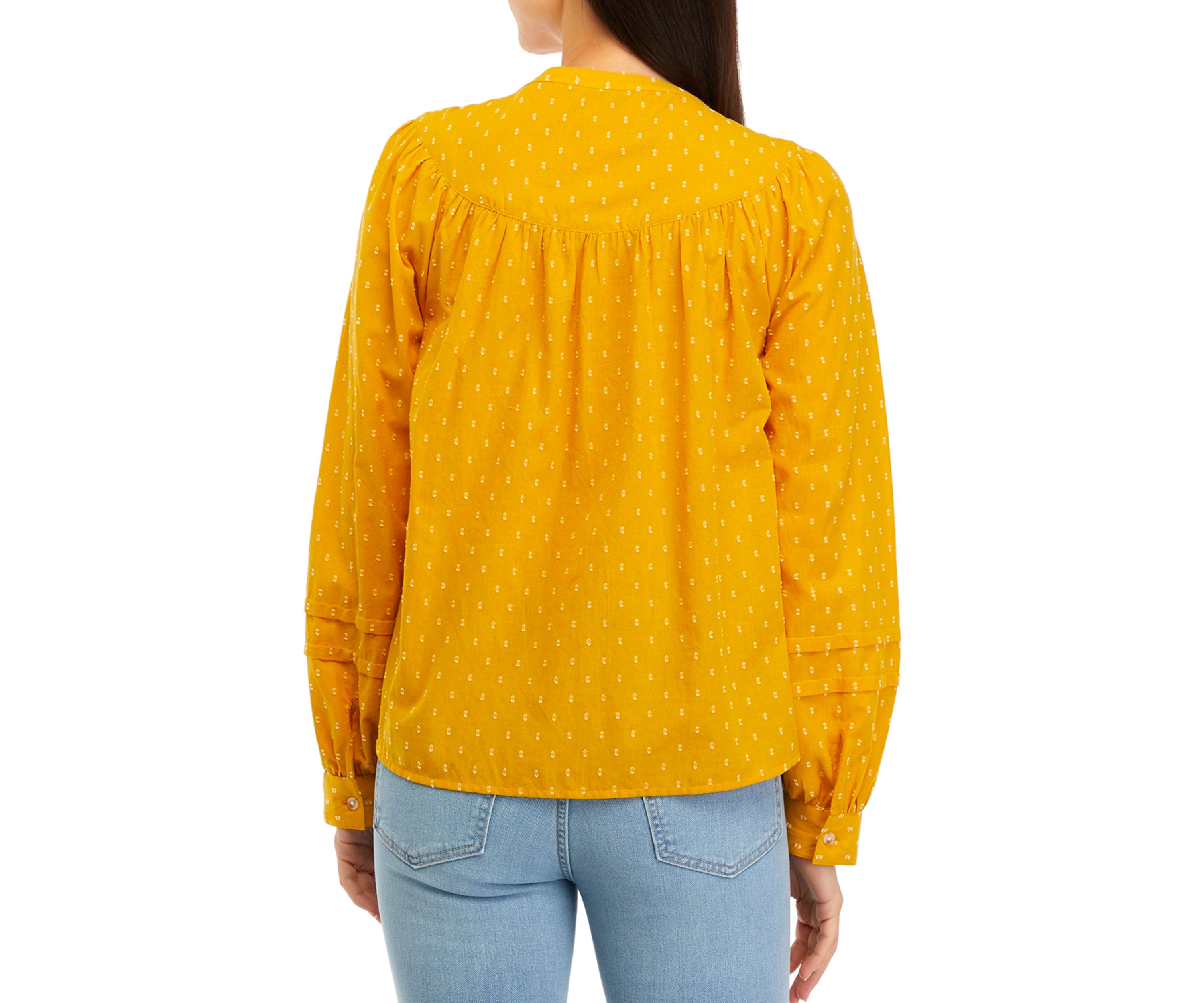 Womens Long Sleeve Popover Blouse
