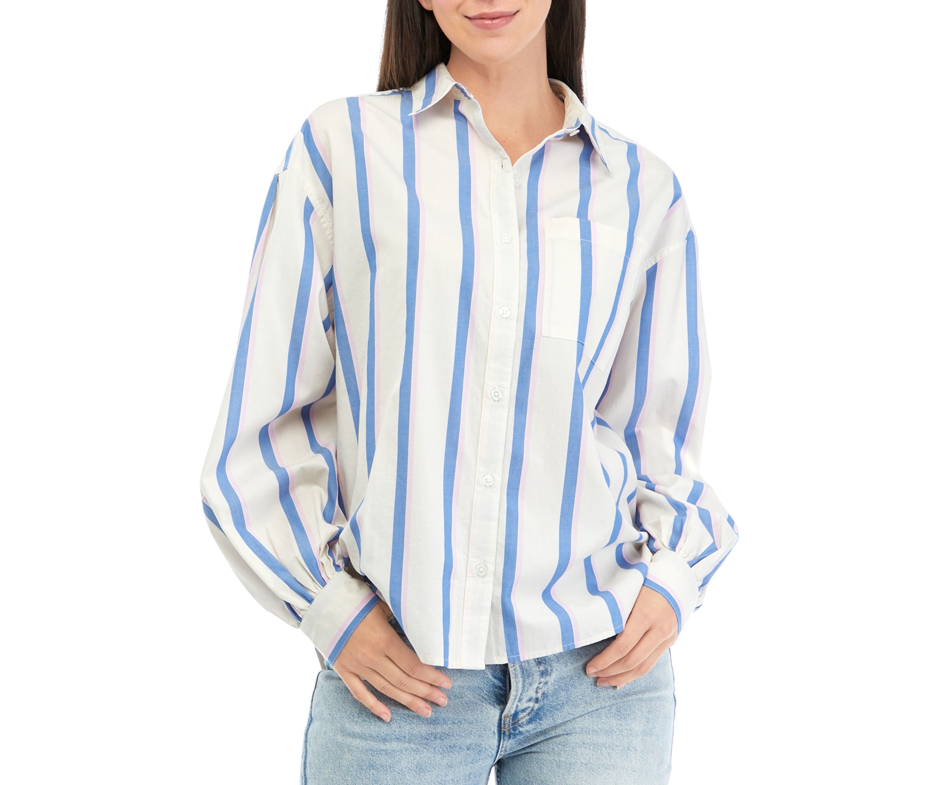 Womens Patch Pocket Button Down Shirt